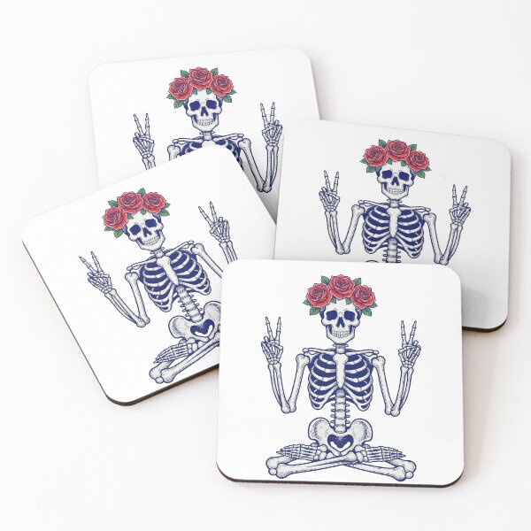 Item preview, Skeleton Meditating in Lotus Pose with Flower Crown designed and sold by TeeARTHY.