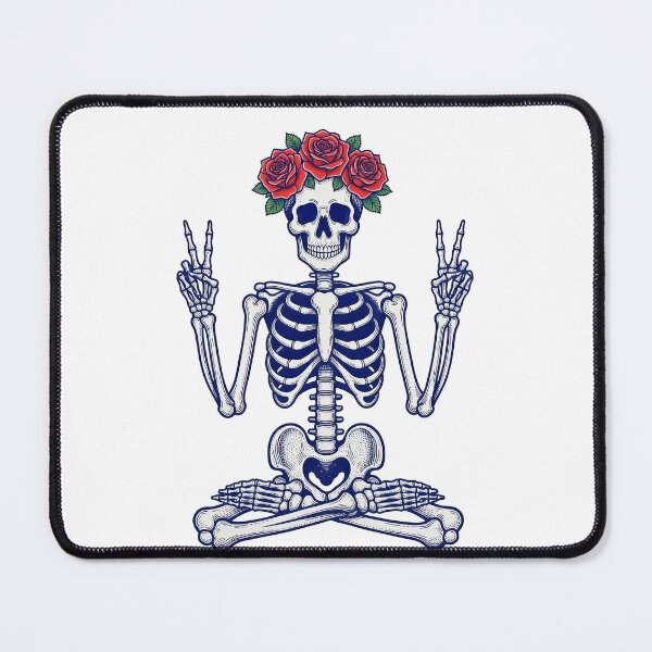 Item preview, Skeleton Meditating in Lotus Pose with Flower Crown designed and sold by TeeARTHY.