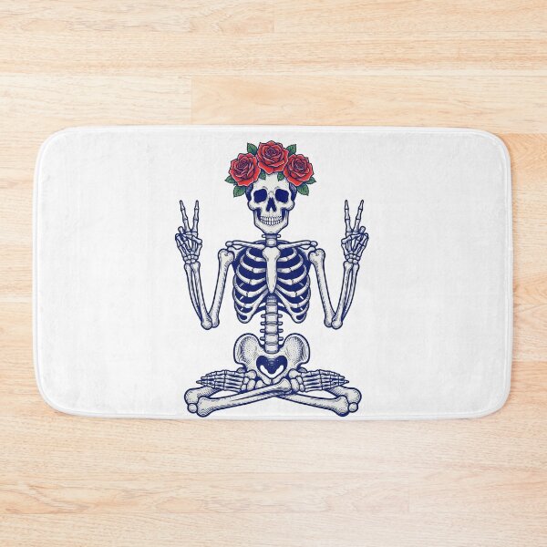 Item preview, Skeleton Meditating in Lotus Pose with Flower Crown designed and sold by TeeARTHY.
