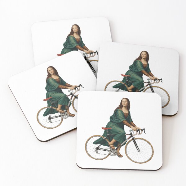 Item preview, Mona Lisa Riding Vintage Bicycle Fine Art Parody designed and sold by TeeARTHY.