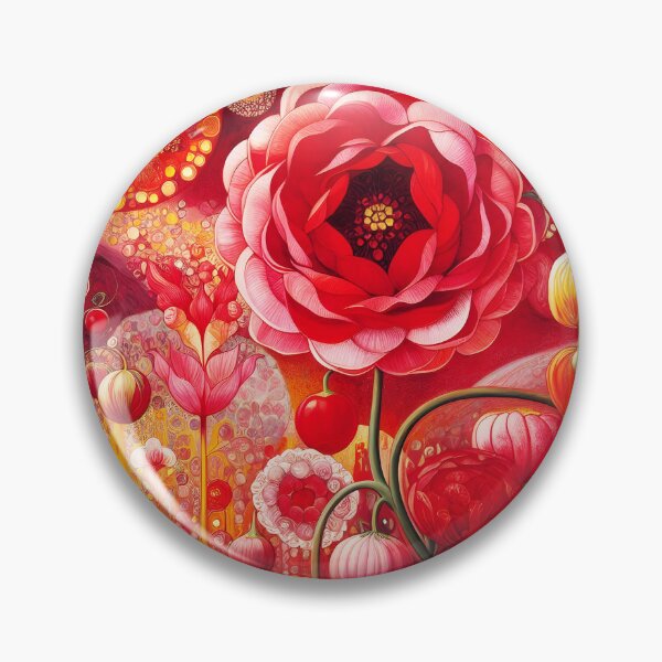 Item preview, Symbolist Florals – Klimt-Inspired Reddish Garden designed and sold by EmeraldeaArt.