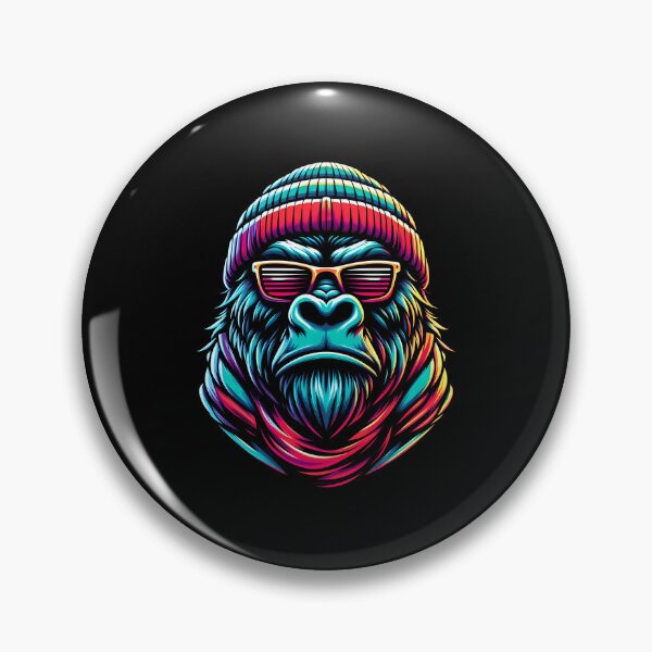 Item preview, Colorful gorilla illustration wearing sunglasses and a beanie, exuding a cool and vibrant vibe. designed and sold by beast-net.