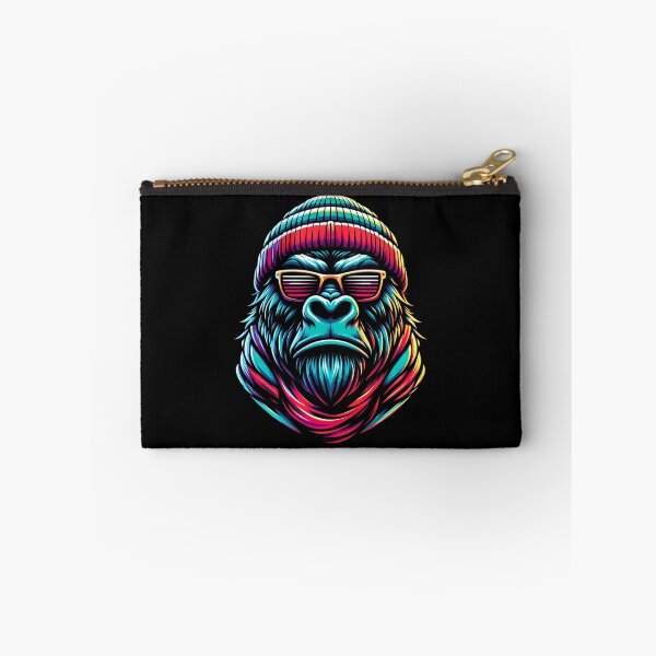 Item preview, Colorful gorilla illustration wearing sunglasses and a beanie, exuding a cool and vibrant vibe. designed and sold by beast-net.
