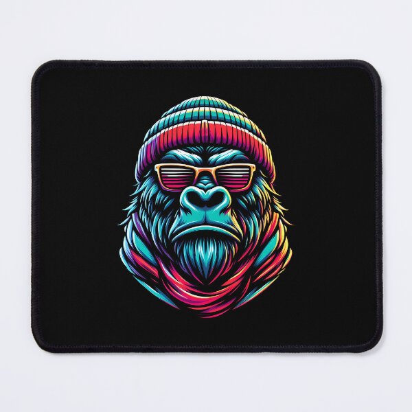 Item preview, Colorful gorilla illustration wearing sunglasses and a beanie, exuding a cool and vibrant vibe. designed and sold by beast-net.