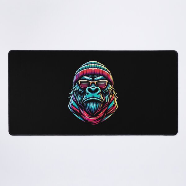 Item preview, Colorful gorilla illustration wearing sunglasses and a beanie, exuding a cool and vibrant vibe. designed and sold by beast-net.