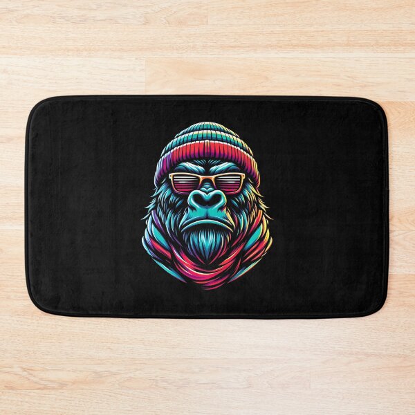 Item preview, Colorful gorilla illustration wearing sunglasses and a beanie, exuding a cool and vibrant vibe. designed and sold by beast-net.