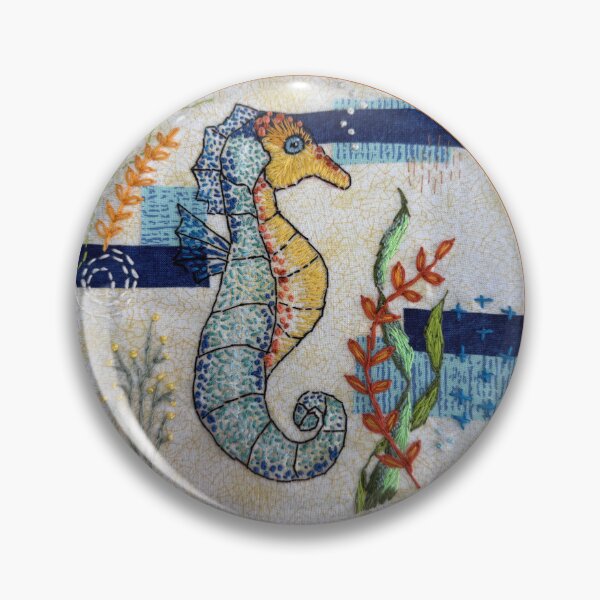 Item preview, Hand Embroidered Seahorse Sticker designed and sold by bellamells.