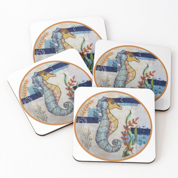 Item preview, Hand Embroidered Seahorse Sticker designed and sold by bellamells.