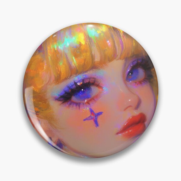 Item preview, Iridescent Neon Anime Girl Closeup designed and sold by bubblegoth.