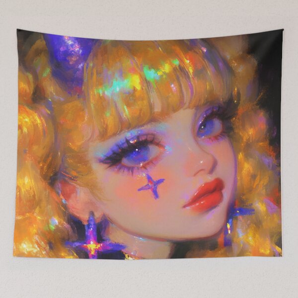 Item preview, Iridescent Neon Anime Girl Closeup designed and sold by bubblegoth.