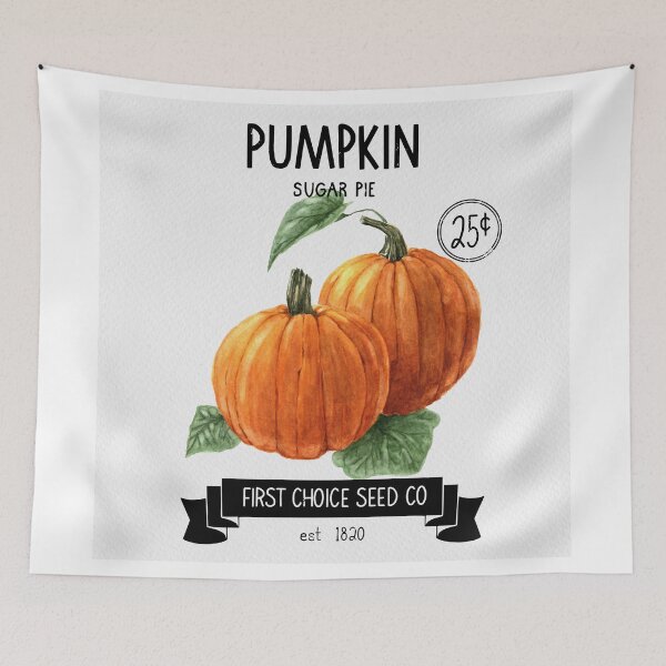 Item preview, Pumpkin Seed Packet – Vintage Garden Watercolor - Black designed and sold by mwik2017.