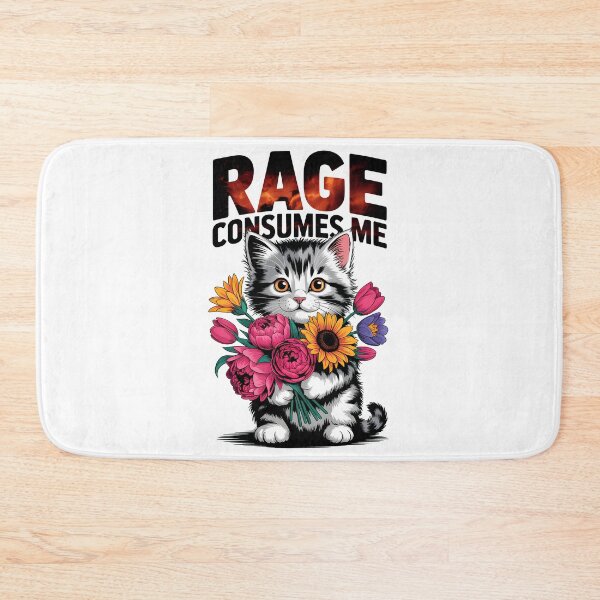Item preview, Cute Cat Rage Consumes Me – Funny Cat Meme – Cute Kitty Flower Essential designed and sold by SEBANOX.