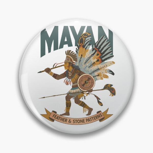 Item preview, Mayan Mystique Retro Geometric Warrior Illustration designed and sold by LoliDesignShop.
