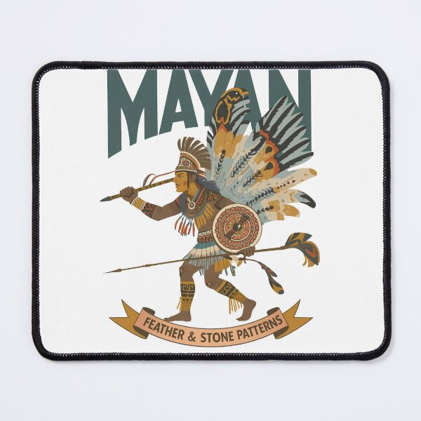 Item preview, Mayan Mystique Retro Geometric Warrior Illustration designed and sold by LoliDesignShop.