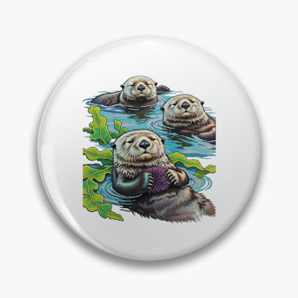 Item preview, Group of Sea Otters Floating in Kelp Forest designed and sold by TeeARTHY.