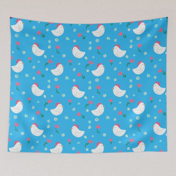Item preview, Cute spring chickens blue  designed and sold by SplodgeBlossom Illustration.