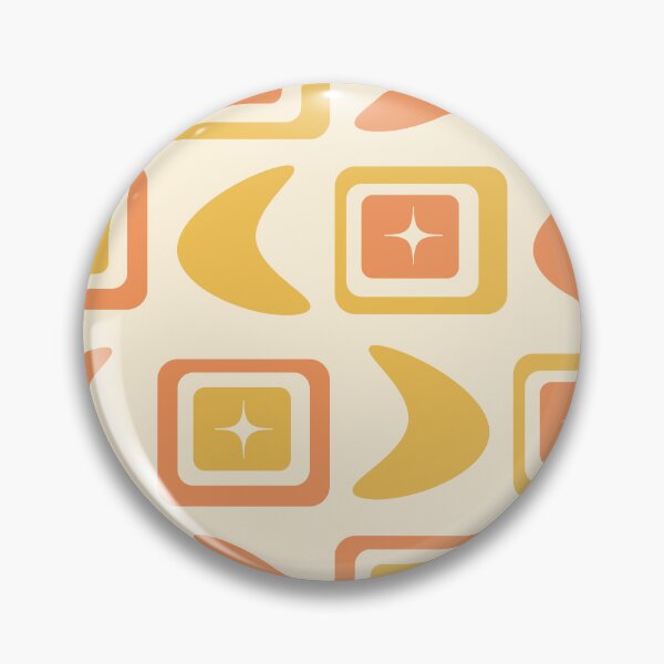 Item preview, Mid Century Modern vintage squares with boomerangs in coral and orange  designed and sold by Yasminepatterns .