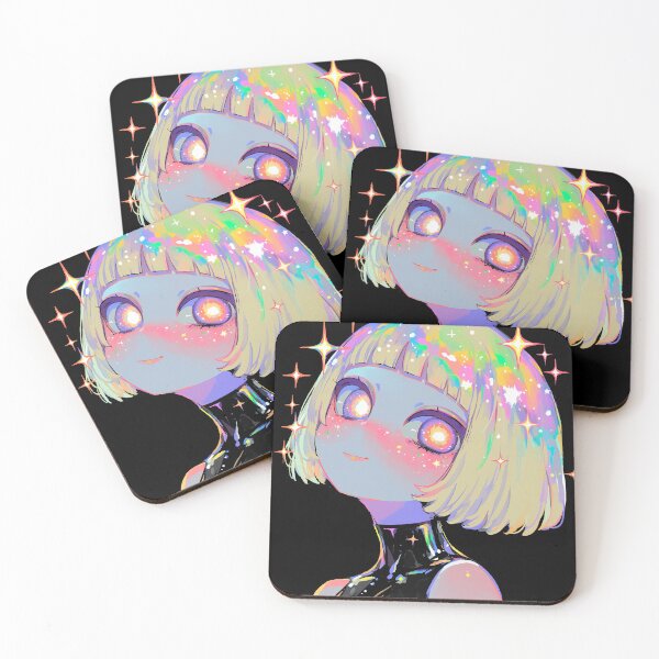 Item preview, Galaxy Anime Girl Rainbow Hair designed and sold by bubblegoth.