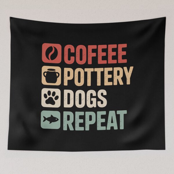 Item preview, Coffee Pottery Dogs Repeat Pottery Clay Artist Pottery designed and sold by lilensgavadur.