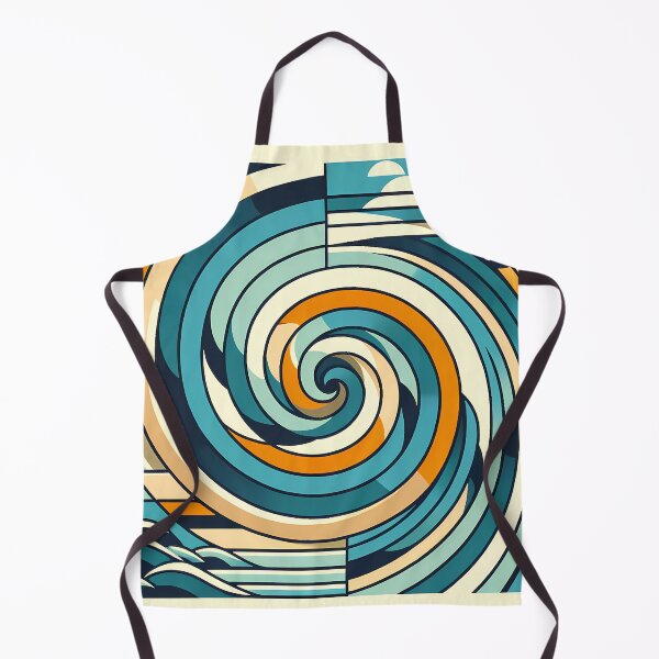 Item preview, Geometric Ocean Swirl with Sun and Clouds designed and sold by InkSmithery.