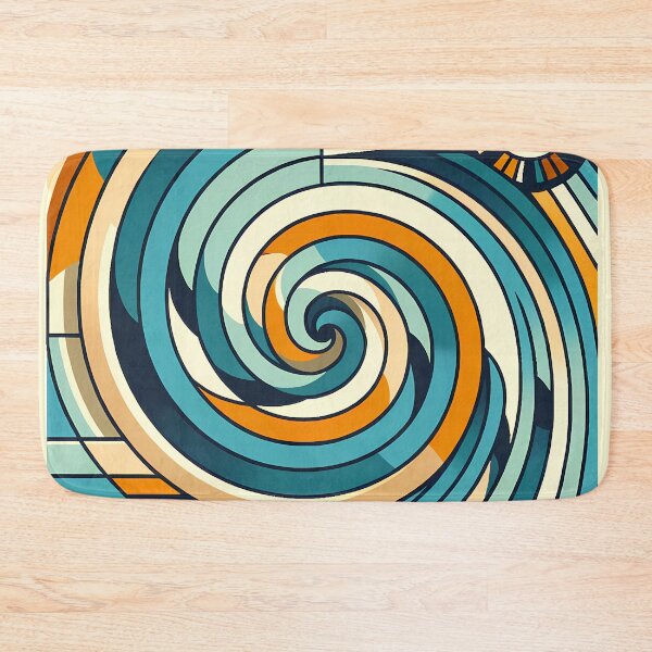 Item preview, Geometric Ocean Swirl with Sun and Clouds designed and sold by InkSmithery.