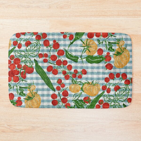 Item preview, Tomato Time - Heirloom Okra & Cherry Tomatoes on Farmhouse Gingham designed and sold by LoveAlways-AEP.
