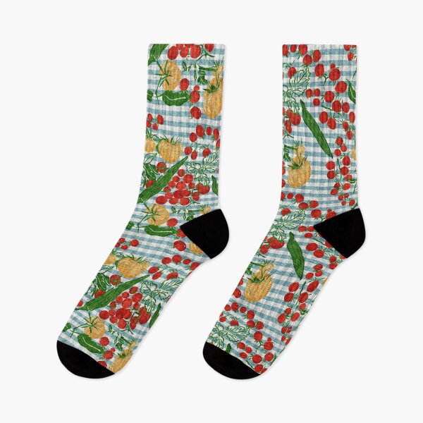 Item preview, Tomato Time - Heirloom Okra & Cherry Tomatoes on Farmhouse Gingham designed and sold by LoveAlways-AEP.