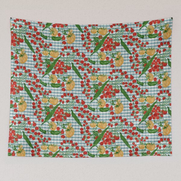 Item preview, Tomato Time - Heirloom Okra & Cherry Tomatoes on Farmhouse Gingham designed and sold by LoveAlways-AEP.