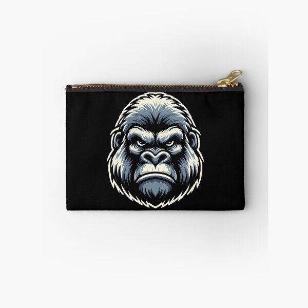Item preview, A fierce gorilla head illustration with bold features and a striking gray color palette. designed and sold by beast-net.