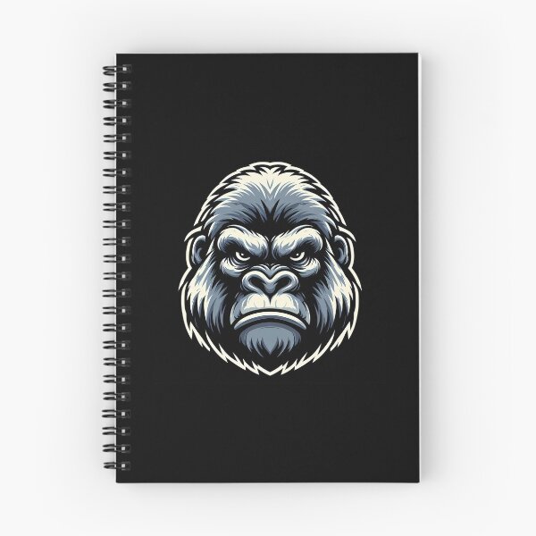 Item preview, A fierce gorilla head illustration with bold features and a striking gray color palette. designed and sold by beast-net.