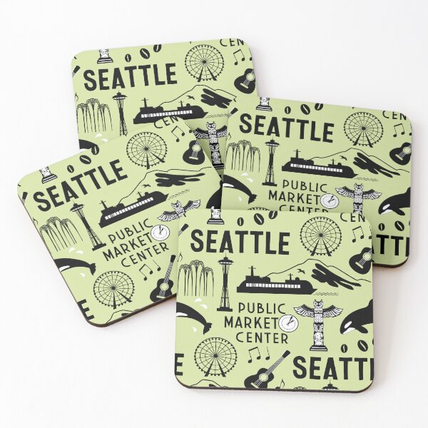 Item preview, Iconic Seattle Landmarks and Culture Pattern designed and sold by Frollein S Berlin.