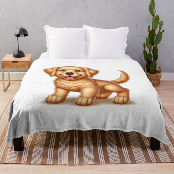 Item preview, Adorable golden retriever puppy with a joyful expression and fluffy fur, perfect for pet lovers. designed and sold by cave-canvas.
