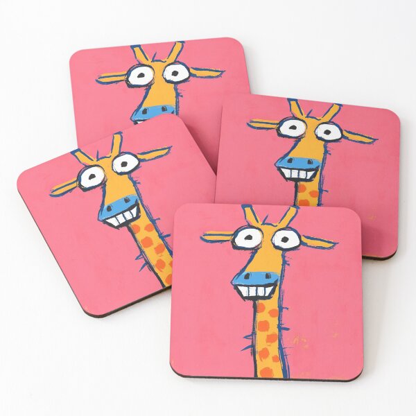 Item preview, Happy giraffe with bubble eyes and white teeth designed and sold by 516 Studio.