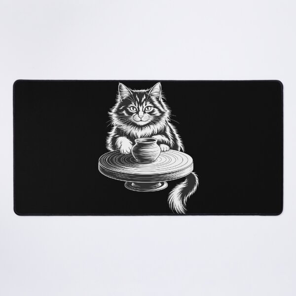 Item preview, Cute Cat Pottery Wheel Throwing Ceramic Artist Funny designed and sold by lilensgavadur.