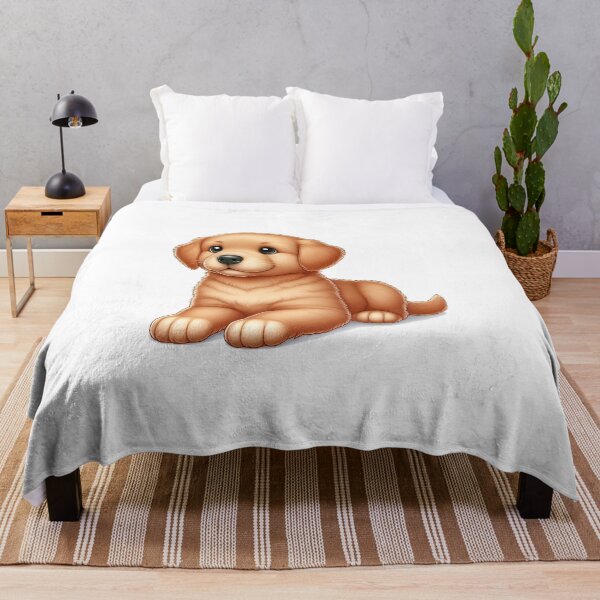 Item preview, Adorable golden retriever puppy sitting and looking curiously with big, expressive eyes. designed and sold by cave-canvas.