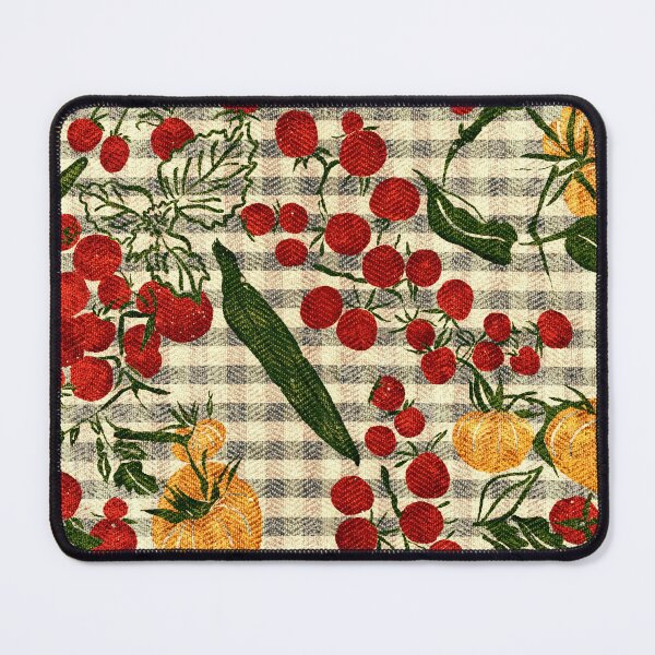Item preview, Copy of Tomato Time - Heirloom Okra & Cherry Tomatoes on Vintage Gray Farmhouse Gingham designed and sold by LoveAlways-AEP.