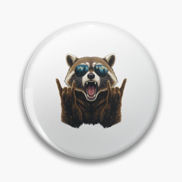 Item preview, Heavy Metal Raccoon Throwing Rock On Hand Signs designed and sold by TeeARTHY.