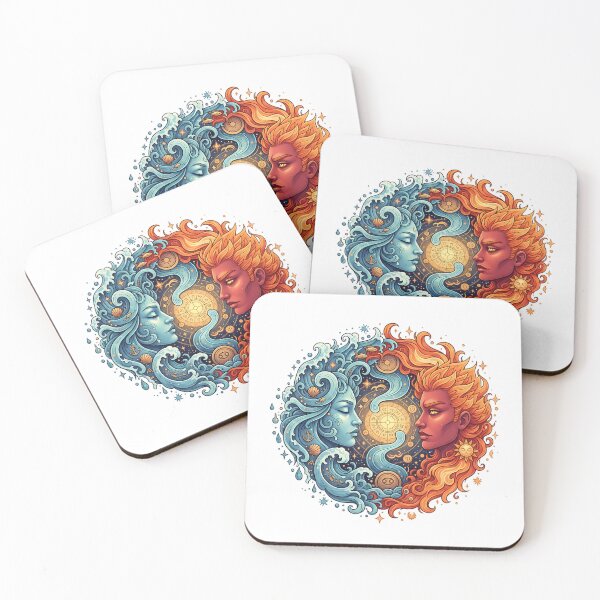Item preview, Water and Fire Zodiac Harmony – Elemental Yin Yang Art designed and sold by EJWorlds.