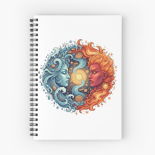 Item preview, Water and Fire Zodiac Harmony – Elemental Yin Yang Art designed and sold by EJWorlds.