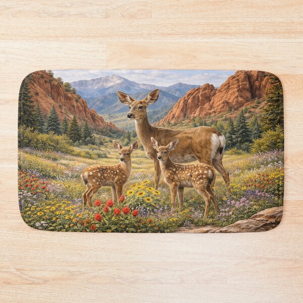 Item preview, Rocky Mountain Mule Deer Doe and Fawns  designed and sold by Wondersofwhimsy.