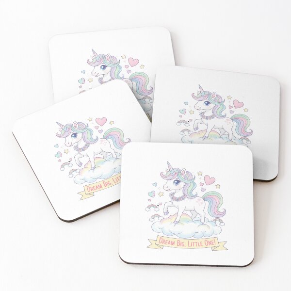 Item preview, Dream Big Little One Unicorn Kawaii Pastel Nursery Sticker Wall Art designed and sold by TshirtAlles .