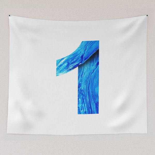 Item preview, The Number One - Electric Blue Impasto designed and sold by Artsy Corner.