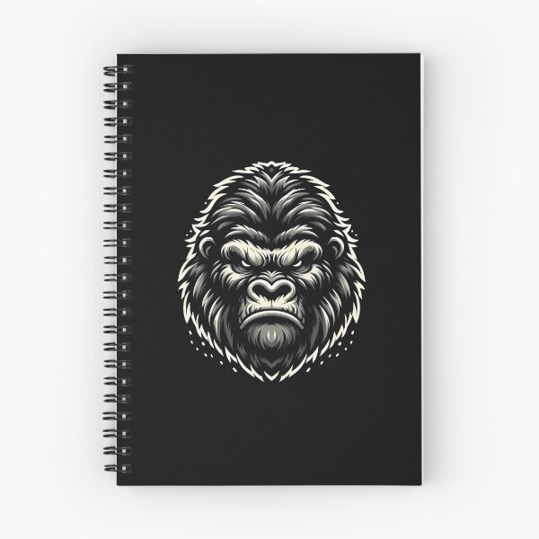 Item preview, Illustration of a fierce gorilla head with detailed fur and intense expression against a black background. designed and sold by beast-net.