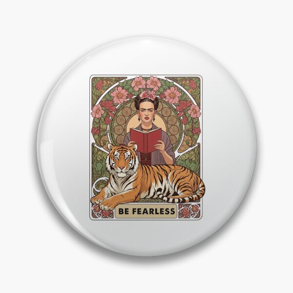 Item preview, Be Fearless Frida Kahlo Portrait with Tiger designed and sold by TeeARTHY.