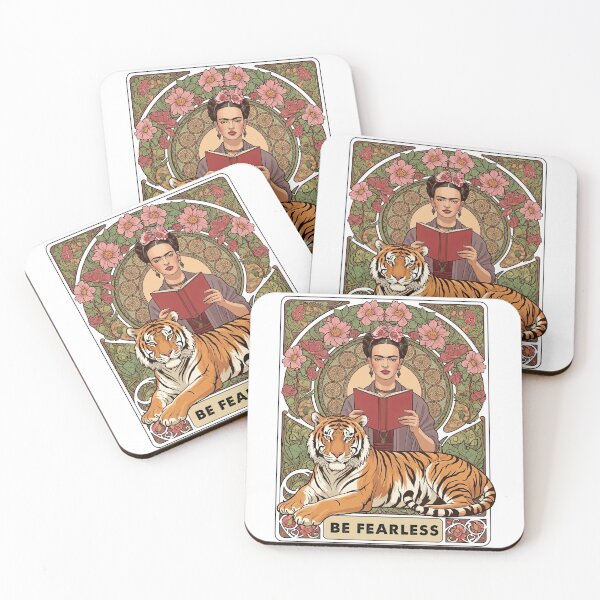 Item preview, Be Fearless Frida Kahlo Portrait with Tiger designed and sold by TeeARTHY.