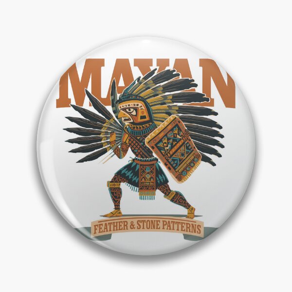 Item preview, Retro Mayan Warrior Geometric Textile Art designed and sold by LoliDesignShop.