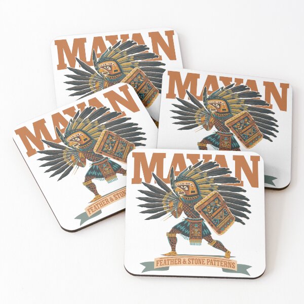 Item preview, Retro Mayan Warrior Geometric Textile Art designed and sold by LoliDesignShop.