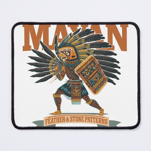 Item preview, Retro Mayan Warrior Geometric Textile Art designed and sold by LoliDesignShop.