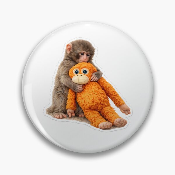 Item preview, Cute Monkey Hugging Plush Toy Sticker | Emotional Animal Art | Punch Monkey Inspired designed and sold by TheAllInStore.