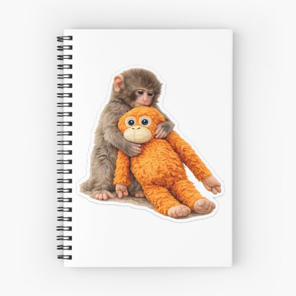 Item preview, Cute Monkey Hugging Plush Toy Sticker | Emotional Animal Art | Punch Monkey Inspired designed and sold by TheAllInStore.